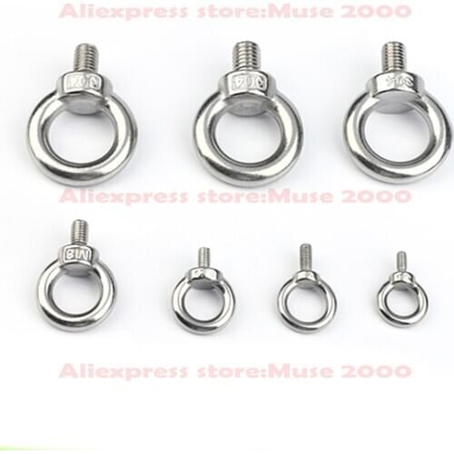 304 steel eye bolt M3 M4 M5 M6 M8 M10 M12 M14 M16 M18 M20 Steel hanging bolt ring head bolt steel lifting weight loading hanger