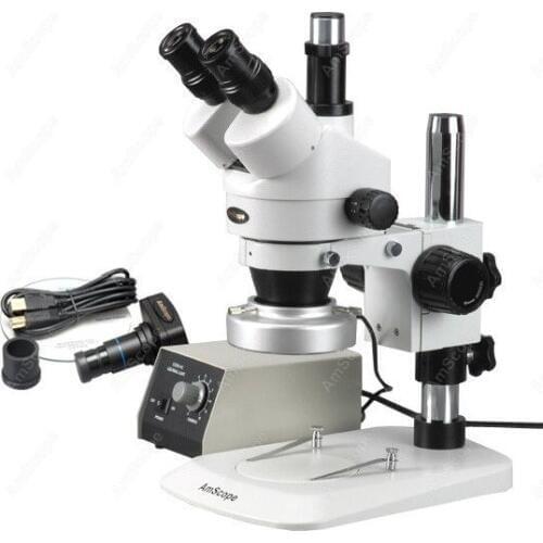 Stereo Zoom Microscope--AmScope Supplies 3.5X-90X Stereo Zoom Microscope w Aluminum 80-LED Light + 10MP Camera