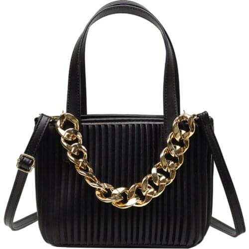 Simple Wrinkled Chain Handbag 2021 New Vintage Chain Messenger Bag Fashion Single Shoulder Bag Womens Bag