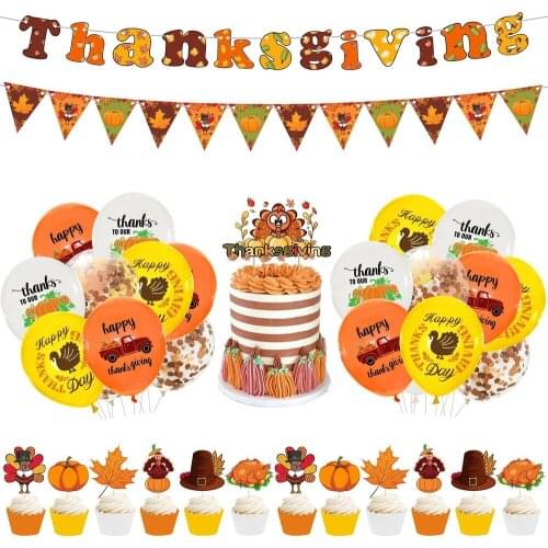 Thanksgiving Balloon Turkey Pumpkin Banners Birthday Party Balloon Party Decorations Baby Shower Boy Girl Kids Favors Toy Gift