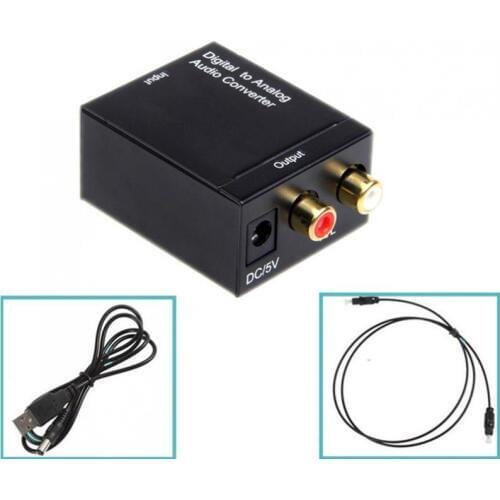 High Quality EDD Digital Optical Toslink SPDIF Coax to Analog L/R RCA Audio Converter Adapter