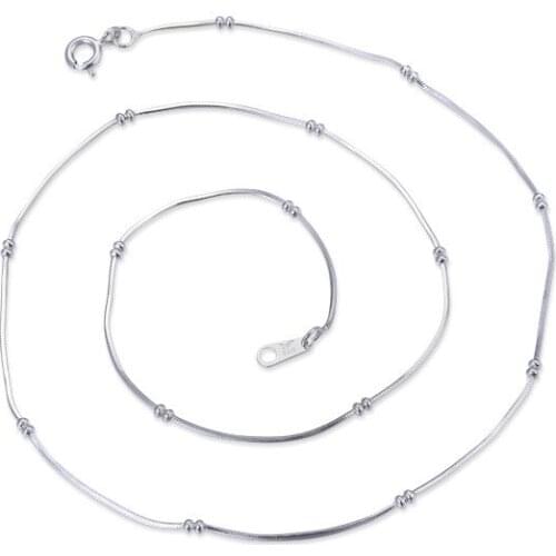YJAX002188 New Fashion Lady Accessories 08 Square Snake Bag 1.8 Double Bead Jewelry Women S925 Pure Silver Necklace