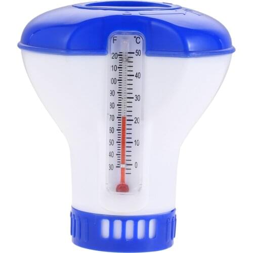 1pc Chlorine Tablet Dispenser with Thermometer Automatic Applicator Pump Swimming Pool Accessories for swimming pool spa 12*11*5