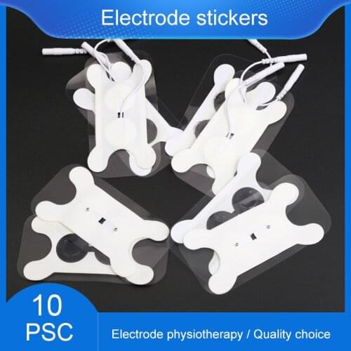 10pcs 2mm Button-style Tail Non-woven Dysphagia pads for TNES Low Frequency Physiotherapy Electrical Non Woven Gel Adhesive