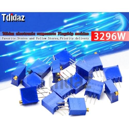 10pcs 3296W 3296 50 100 200 500 ohm 1K 2K 5K 10K 20K 50K 100K 200K 500K 1M ohm 103 100R 200R 500R Trimpot Trimmer Potentiometer