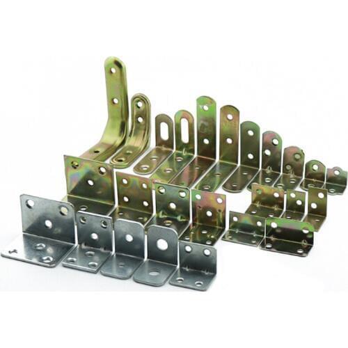 10PCS 90 Degree Right Angle Brackets Steel Corner Brace Shelf Support Holder Wall Rack Supporter Furniture Hardware