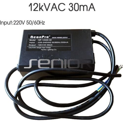 12kV 30mA 120W Neon Sign Transformer Power Supply European Neon Rectifier Ballast Without Plug Input 220v50/60Hz Load 12M