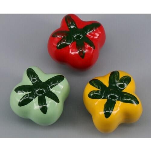 1x Pepper Shape Ceramics Door Knob Furniture Handle Cabinet Knobs Drawer Cupboard Kitchen Pull Handle