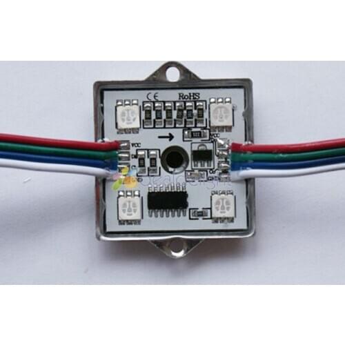 100PCS WS2801 LED Module 5050 RGB SMD 4 LEDS Light Super Bright Waterproof DC 12V 256 gray 50x50 size