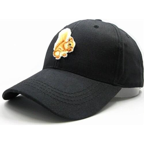 2021 Squirrel Animals Embroidery Cotton Baseball Cap Hip-hop Cap Adjustable Snapback Hats for Men and Women 208