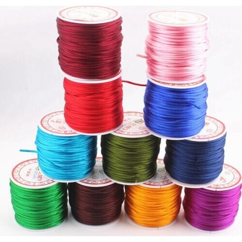 25 Meters Nylon Chinese Satin Silk Knot Cord 2.5mm RATTAIL Thread Necklace Spool