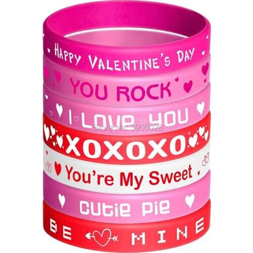 300pcs Valentine’s Day silicone wristband Personalized Rubber bracelets Sports Gifts shipping by DHL A