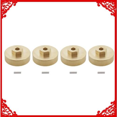 4 pcs/set copper counter weight hex hub adapters for Axial SCX24 and Panda tetra crawlers upgraded Parts