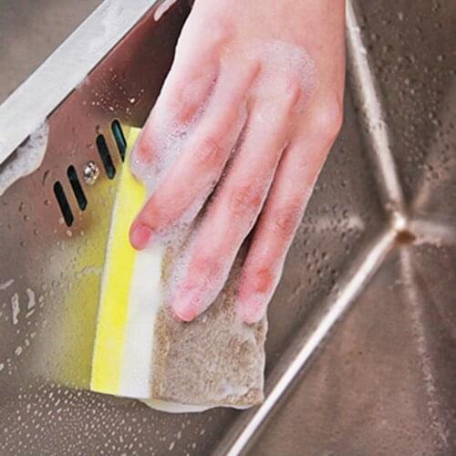 5Pcs/10Pcs Scouring Pad Eco-friendly Wear Resistant Sponge Pot Clean Scouring Cloth for Home