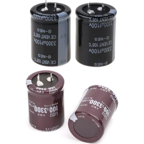M4YC 2pcs Aluminium Electrolytic Capacitors 100V 3300uF Volume 30x40mm For LCD TV