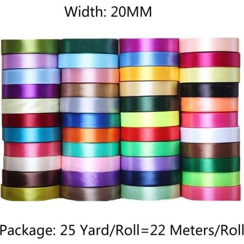 3/4" 20mm (22 meters/roll) Satin Ribbons Christmas Halloween Party Gift Wrapping Wedding Baby Shower Birthday Decoration ribbon