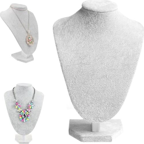 Mannequin Velvet Necklace Pendant Chain Jewelry Bust Neck Display Stand Holder 652B