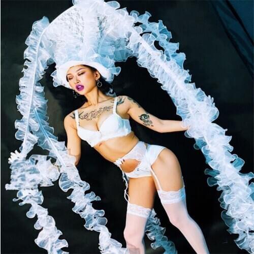 DC29 Singer stage show wears Jellyfish dj bodysuit bikini dress party performance cloth prom costumes ballroom catwalk outfit