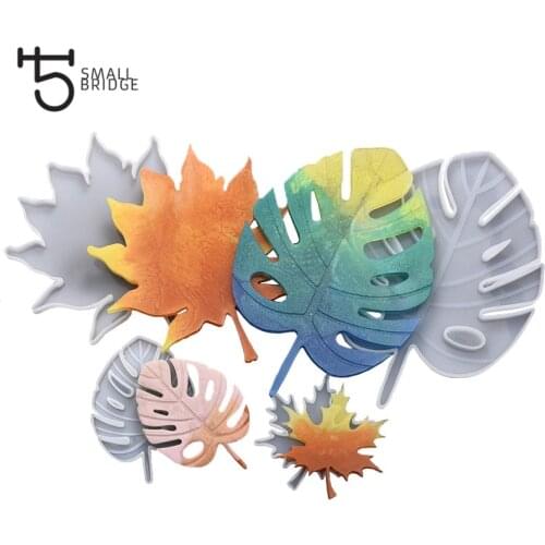 Eco-friendly Maple Leaves Epoxy Resin Molds Silicone Molds Casting Coaster DIY Coasters Molds for Jewelry Making