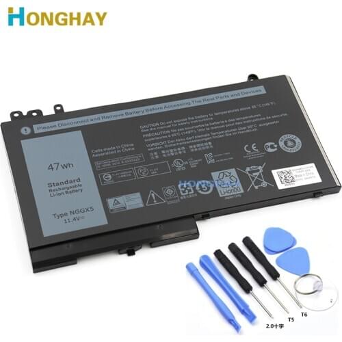 Honghay New NGGX5 Laptop Battery For DELL Latitude E5270 E5470 M3510 E5570 E5550 E5570 JY8D6 954DF 0JY8D6 11.4V 47WH