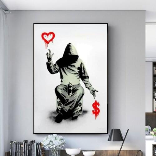 Graffiti Art Canvas Painting Street Art Wall Posters and Prints Cuadros Wall Art for Living Room Home Decor (No Frame)