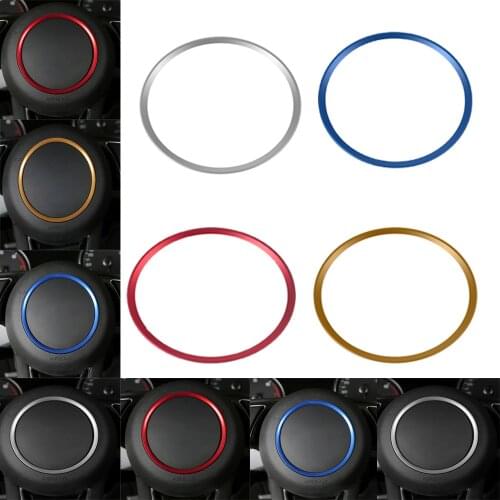 4Colors Aluminum Steering Wheel Circle Ring For Audi A4 B9 A3 A6 A6L Q3 2017 2018 Steering Wheel Logo Decor