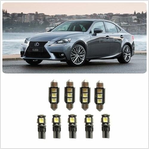 9PCS White LED Interior Package kit For Lexus GS450h GS460 GX460 LS400 LFA GX470 IS350 HS250h IS F IS250 IS300 1990-2019