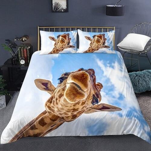 3D Animal Bedding Sets Duvet Cover Bedclothes Twin/Queen/King Size Bed Room For Kids Bedding Comforter Cover