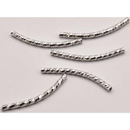 10 Pcs/Lot 30mm*2mm White Gold Color 925 Sterling Silver Car Flower Elbow Aesthetic Accessories For Making Diy Jewelry JA0170