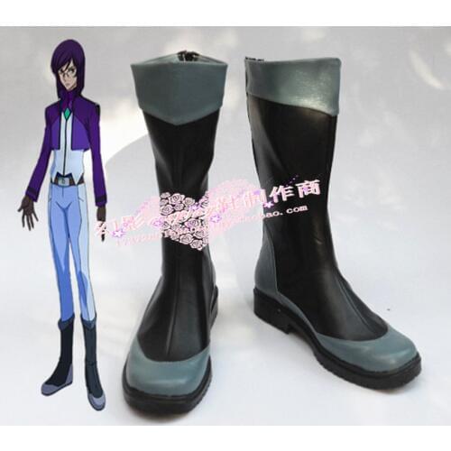 Mobile Suit Gundam 00 Tieria Erde Halloween Long Cosplay Shoes Boots H016