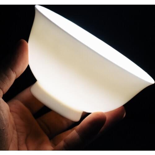 Pure White Bone Porcelain Tableware Set High Foot Bowl Tongue-and-match Bowl Household Hotel Dishes Rice Bowl