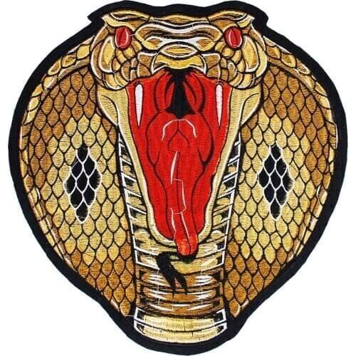 10piece Big Embroidery Snake Fabric Patches Applique Iron on Motif Badge Back Motor Jacket Patches DIY Sewing Accessories