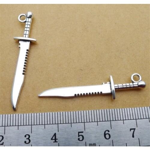 Knife Charm Pendants Jewelry Making Finding DIY Bracelet Necklace Earring Accessories Handmade Tools 5pcs