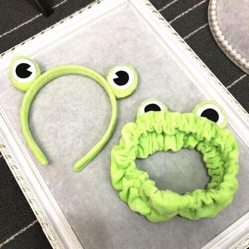 Child girl cute animal frog printed headband Hair band Rings Kid princess green Cartoon headwear hair band Hoop accessories