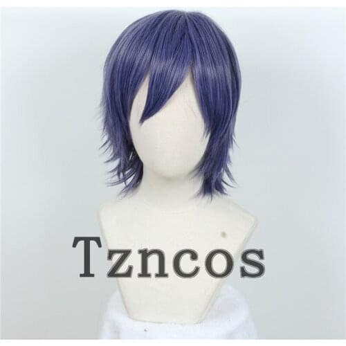 Tzncos Cosplay Wig Universal Teenager Style Gray Purple Anti-Alice Short Hair Heat Resistant Synthetic Hair