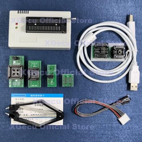 Black ZIF socket V10.27 XGecu TL866II Plus Programmer 15000+IC SPI Flash NAND EEPROM MCU PIC AVR+ 6 adapters +PLCC EXTRACTOR
