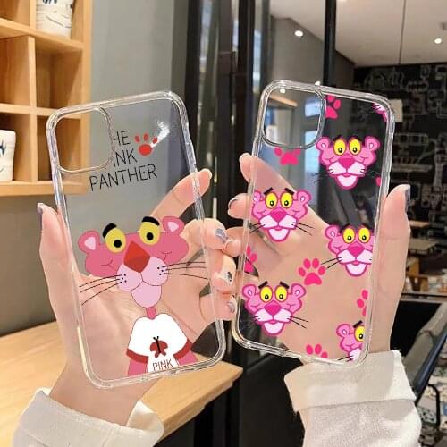 Pink Panther Cartoons Pink Phone Case Transparent For Xiaomi Redmi Note 7 7A 8 8T 9 9A 9S 10 K30 Pro Ultra transparent pretty