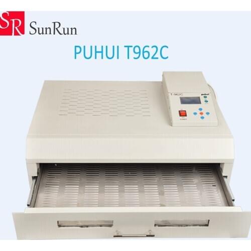 PUHUI T-962C Infrared IC Heater T962C Reflow Oven Welding BGA SMD SMT Rework Sation T 962C Reflow Wave Oven Soldering Machine