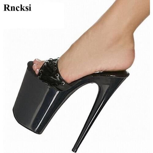 Rncksi Fashion New 20cm Sexy Gorgeous Pole Dance High Heels 8 Inch High Heel Shoes Women Crystal Slippers