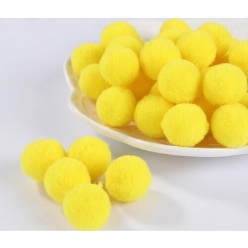 100pcs Approx 25mm C5 Yellow Pompom Fur Craft DIY Soft Pom Poms Balls Wedding/Home Decoration Sewing On Cloth Accessories