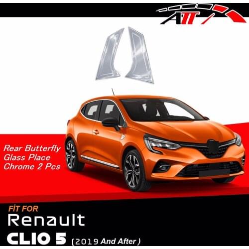For Renault Clio 5 HB Rear Butterfly Glass 2 Piece Stainless Chrome 2020 New Clio Chromium Styling Accessories Modified External designed