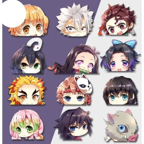 Car Styling Sticker Dirt Bike Auto Truck Dirt Bike Vans Graphics Helmet Decals for Anime Tanjiro Nidouzi Demon Slayer