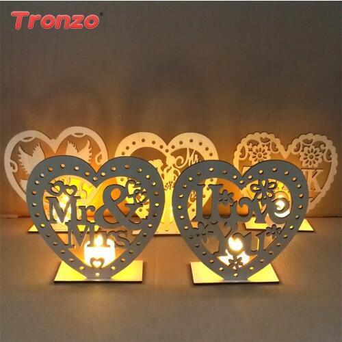 Tronzo MR MRS Wedding Wooden Decoration Led Light Bride Groom Wood Hanging Pendant Decoration I Love You Art Crafts For Wedding
