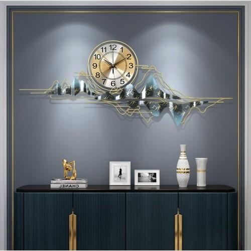 Silent Creative Wall Clock Luxury Oversized Modern Design Novelty Wall Clock Metal Nordic Relogio Parede Home Decor DE50ZB