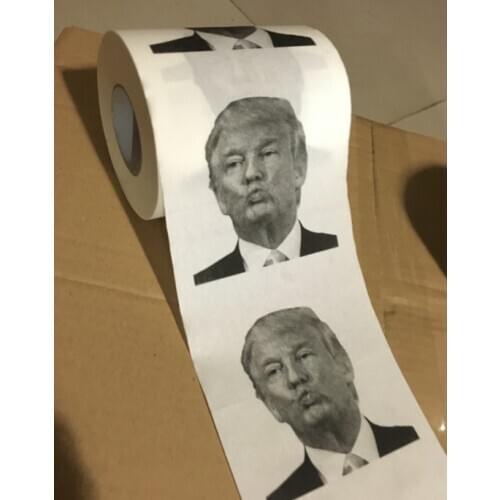 Trump Drawing paper Presidential Toilet Paper Creative Printing Toilet Paper Prank Funny Tissue Home Roll Hollow Tissue Gift