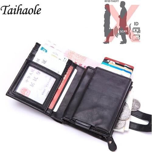 Taihaole Smart Wallet Credit Card Holder 2019 Men Women Multifunctional Metal RFID Aluminium Box Blocking Travel Card Wallet