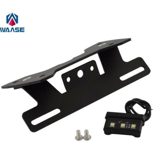Waase For Suzuki GSXR600 GSXR750 GSXR 600 750 2008 2009 2010 Fender Registration Bracket License Plate Holder Frame w/ LED light