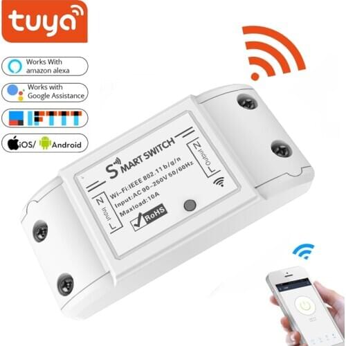 WiFi Smart Light Switch Universal Breaker Module Smart Home Works with Alexa Google Home Wireless Voice Remote Light Controller