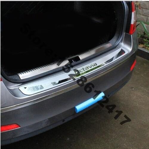 For Skoda Octavia A7 2015-2018 Sedan Car-Trunk rear bumper Guard guard the Stying After door threshold plate rear styling