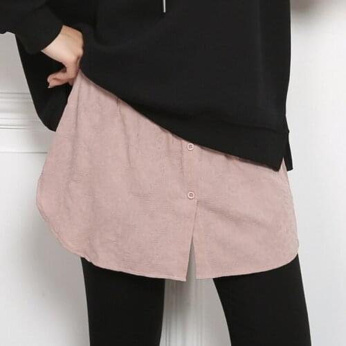 Women Cameo Brown Half-Length Shirt Extender Adjustable Layering Faux Top Lower Sweep Mini Skirt False Hem Plaid Underskirt